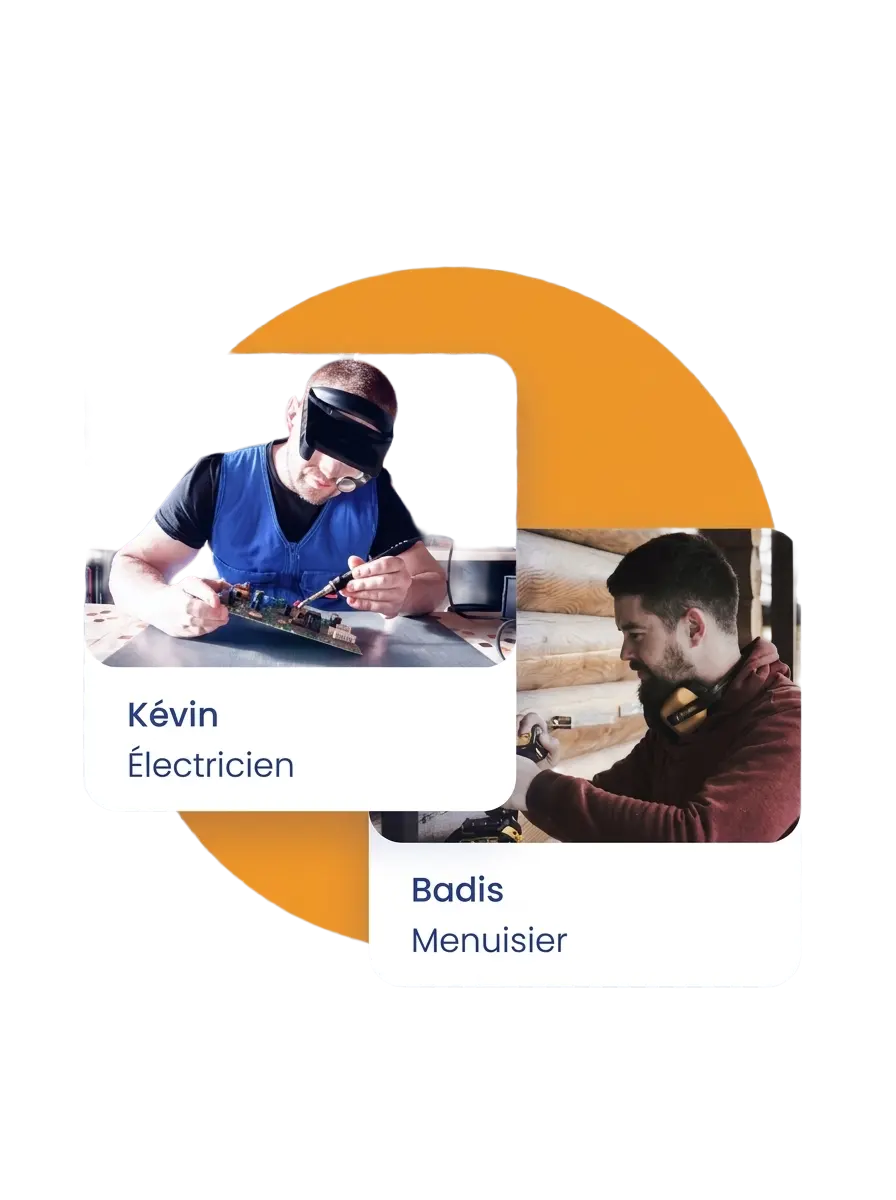 Kévin, électricien et Badis, menuisier